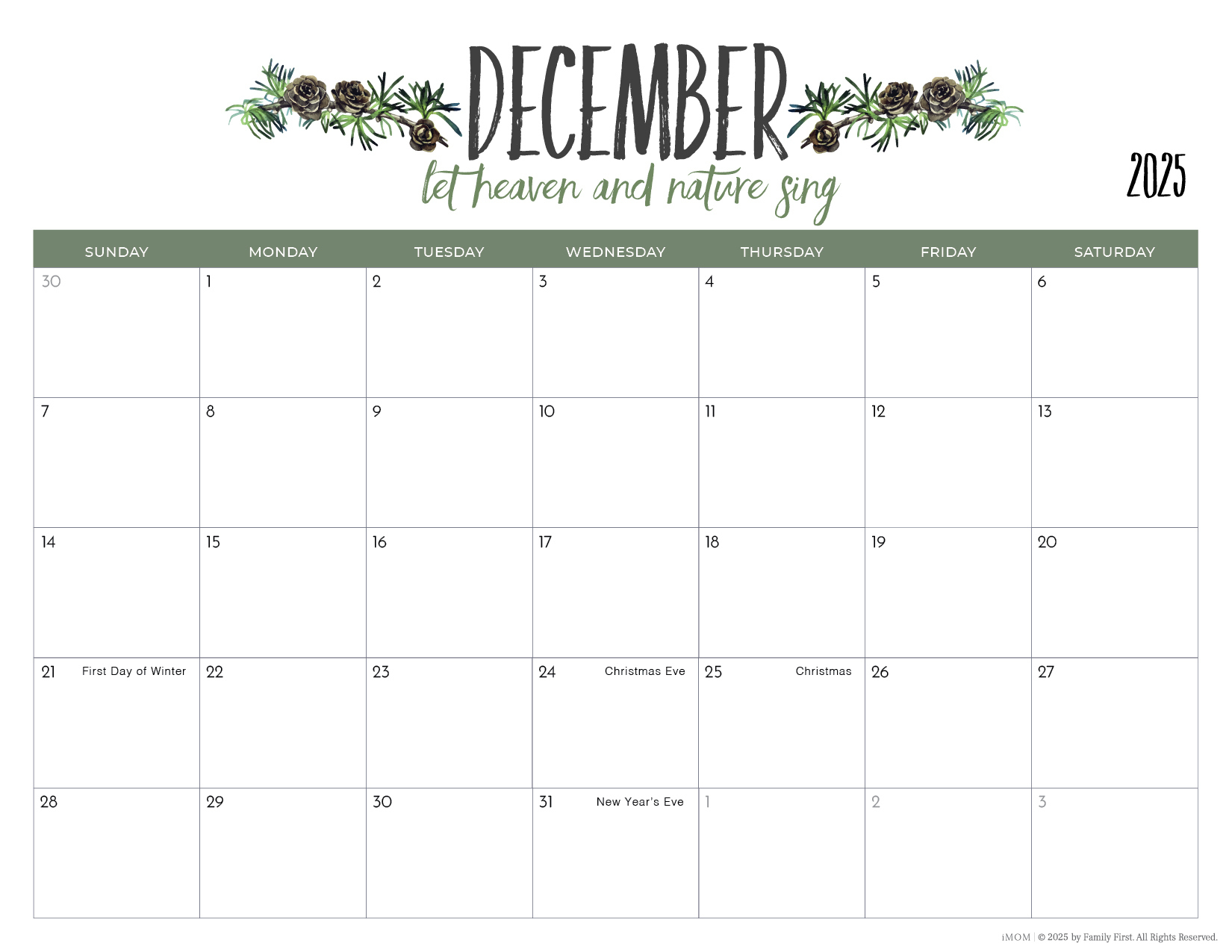 2025 Printable Calendars2025-2026 Printable Calendars For Moms - Imom within Imom Printable Calendar December 2025