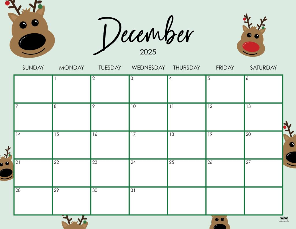 December 2025 Calendars - 107 Free Printables | Printabulls regarding Cute December 2025 Printable Calendar