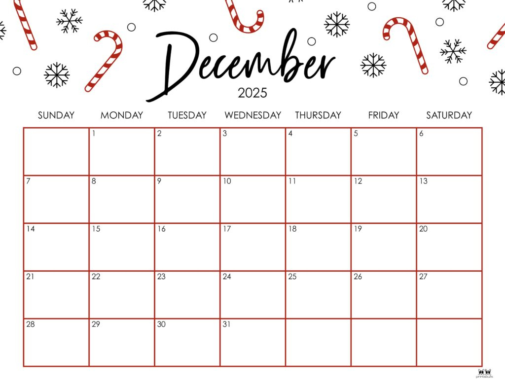 December 2025 Calendars - 107 Free Printables | Printabulls throughout December Calendar 2025 Printable Free