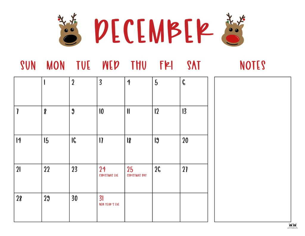 December 2025 Calendars - 107 Free Printables | Printabulls throughout Printable Christmas December 2025 Calendar