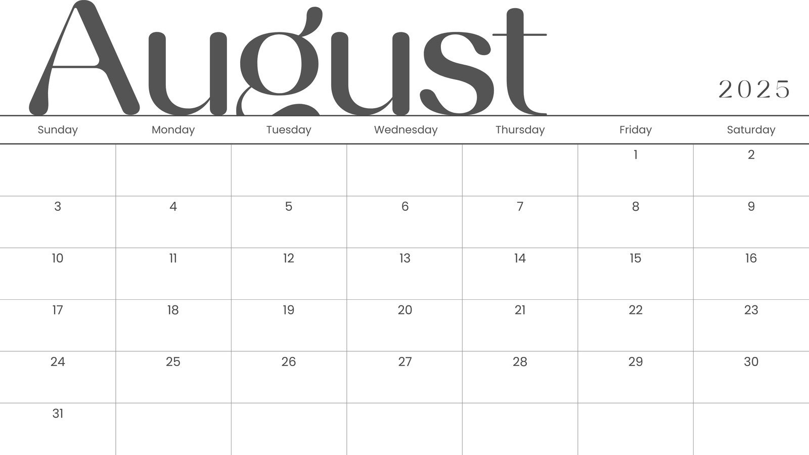 Free Printable August 2026 Calendar Templates | Canva regarding Printable Calendar August 2025 to December 2025