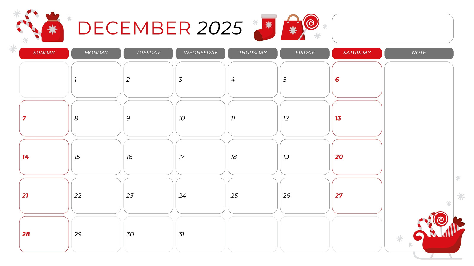 Free, Printable December 2025 Calendar Templates | Canva regarding Printable December 2025 Christmas Calendar
