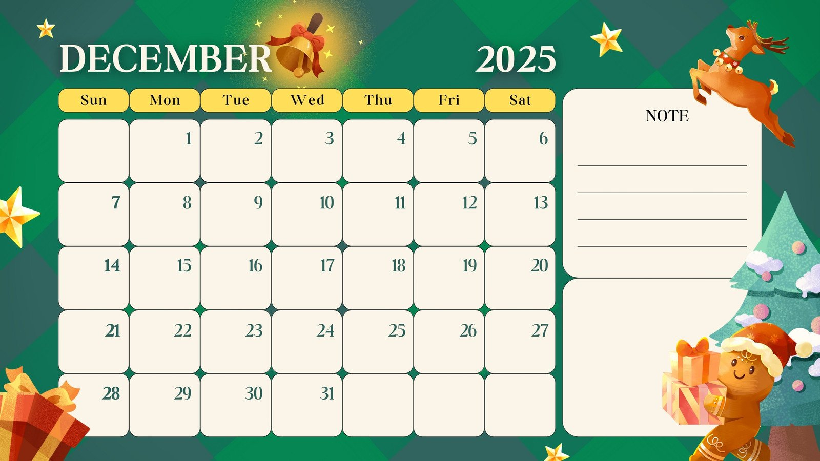 Free, Printable December 2025 Calendar Templates | Canva with regard to Cute December 2025 Printable Calendar