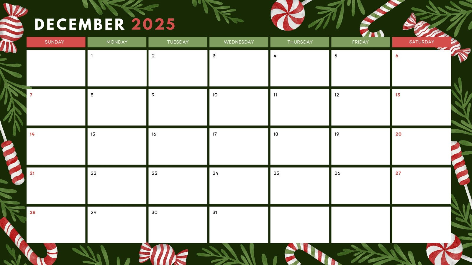 Free, Printable December 2025 Calendar Templates | Canva with regard to Printable Blank December 2025 Calendar