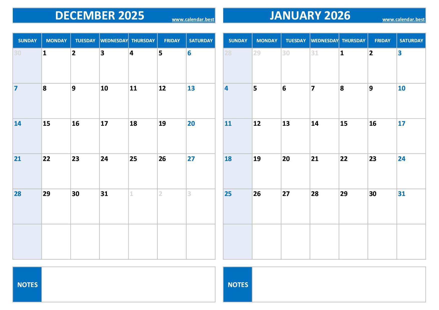 Printable December 2025 And January 2026 Calendar - Free Pdf & Jpg pertaining to Free Printable December 2025 January 2026 Calendar