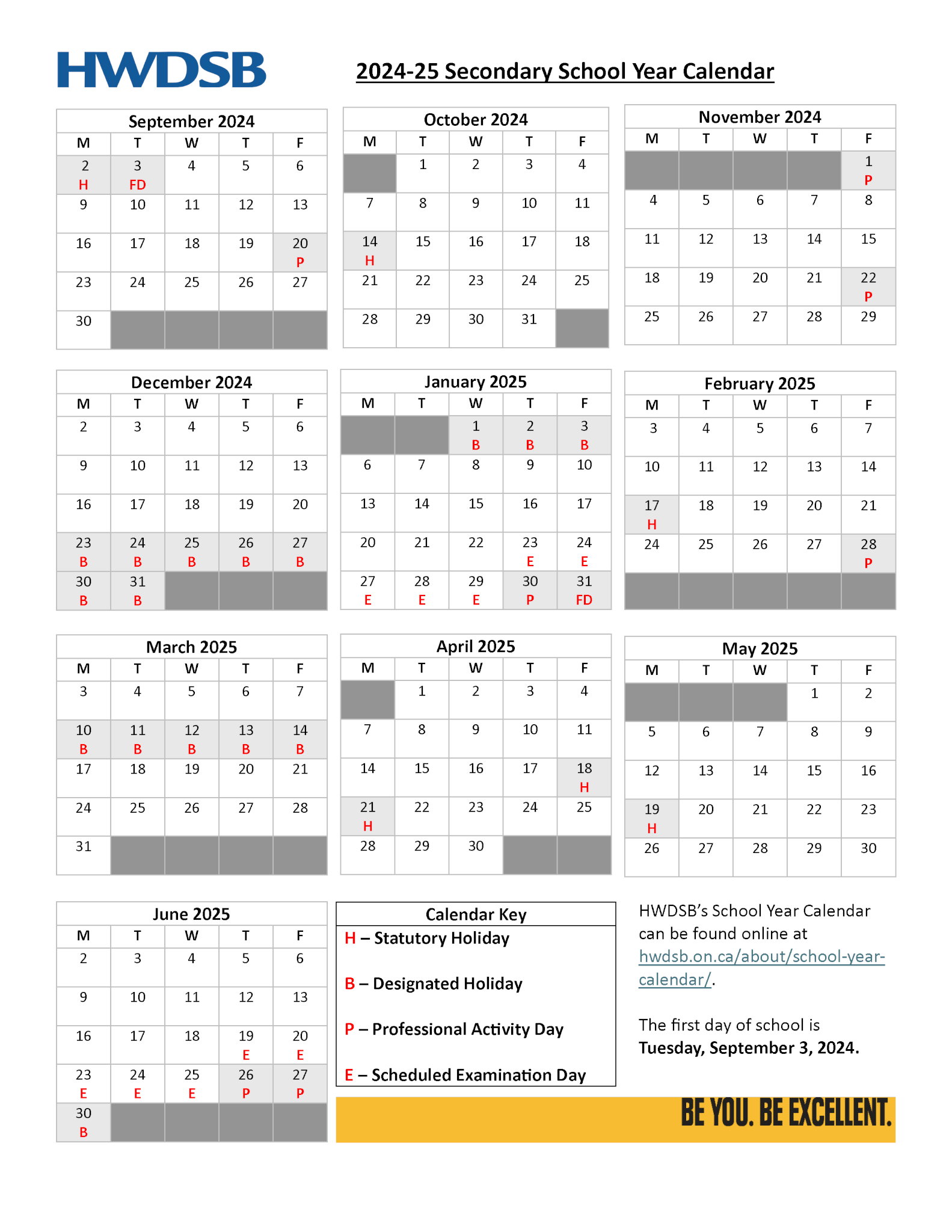 2024-25 Hwdsb School Year Calendars | Hamilton-Wentworth District with regard to Halton Catholic School Board Calendar 2026