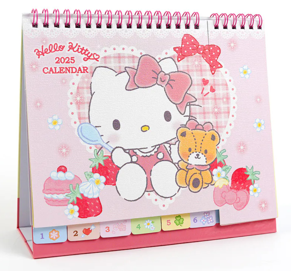 2025-2026 Sanrio Hello Kitty Cat Desk Top Calendar Schedule in Hello Kitty Desk Calendar 2026