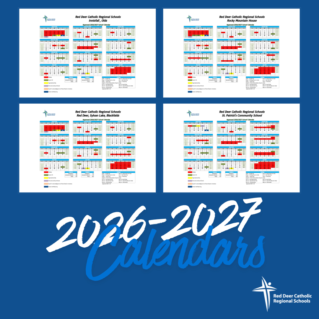 2026-2027 School Year Calendars Now Available! | Red Deer Catholic intended for Catholic Calendar 2026 - 2027