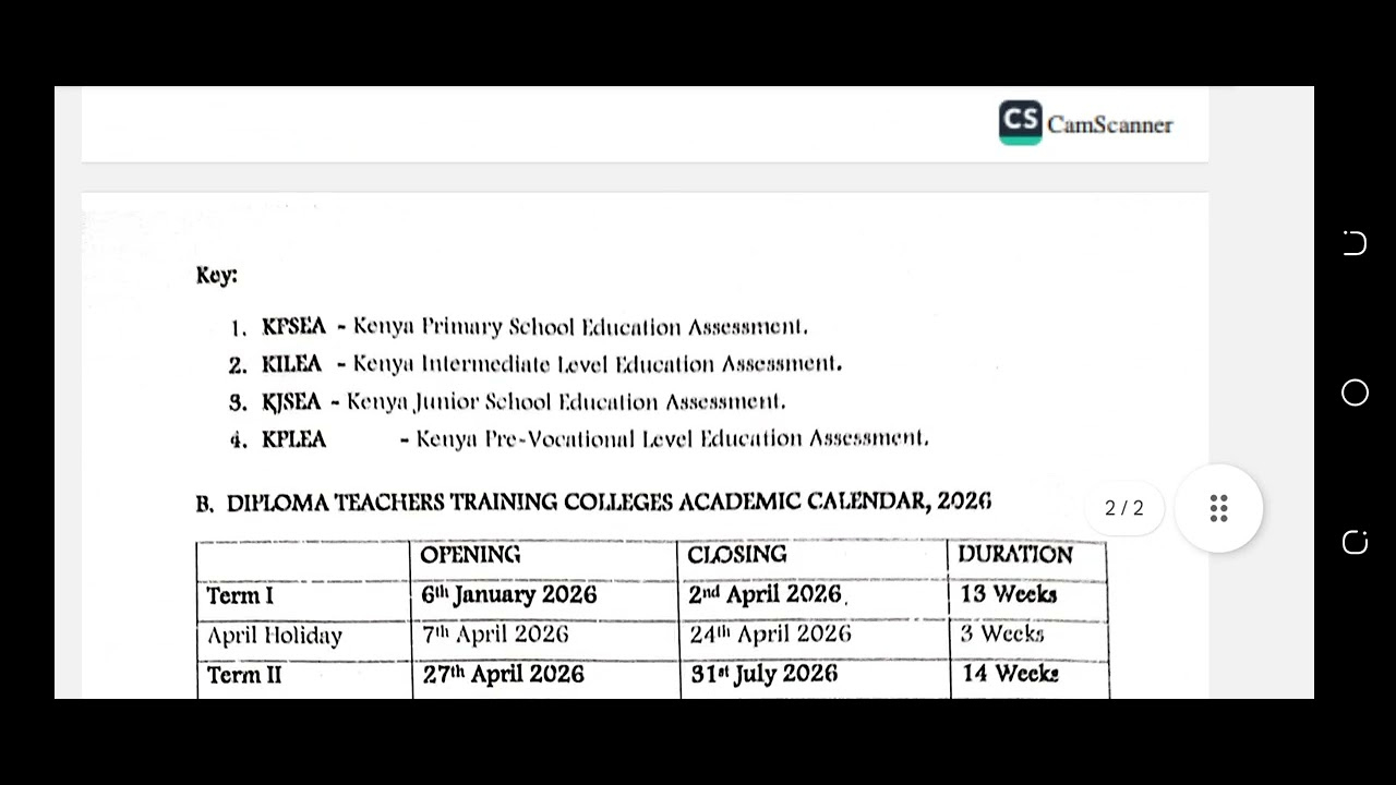 2026 Academic Year// 2026 Term Dates with School Calendar 2026 Kenya