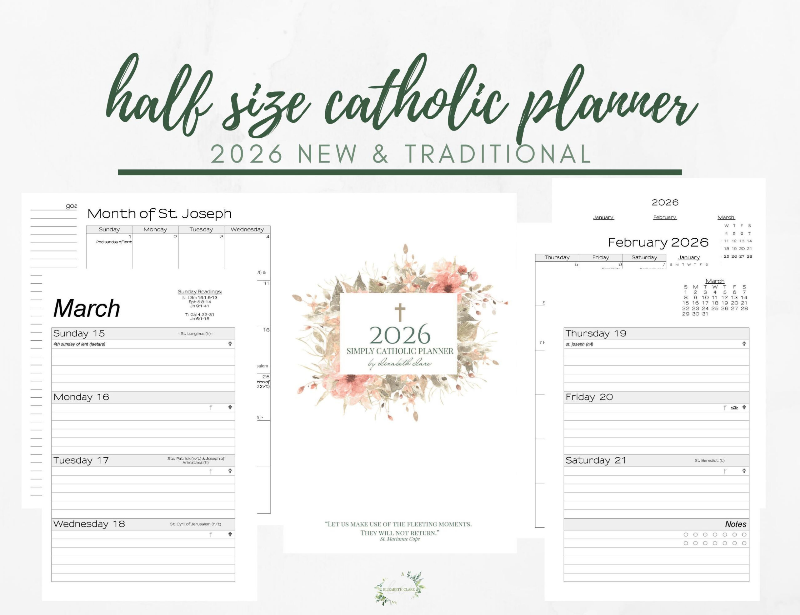 2026 Catholic Planner Half-Size Printable Pdf: Simply Catholic within Catholic Planning Calendar 2026