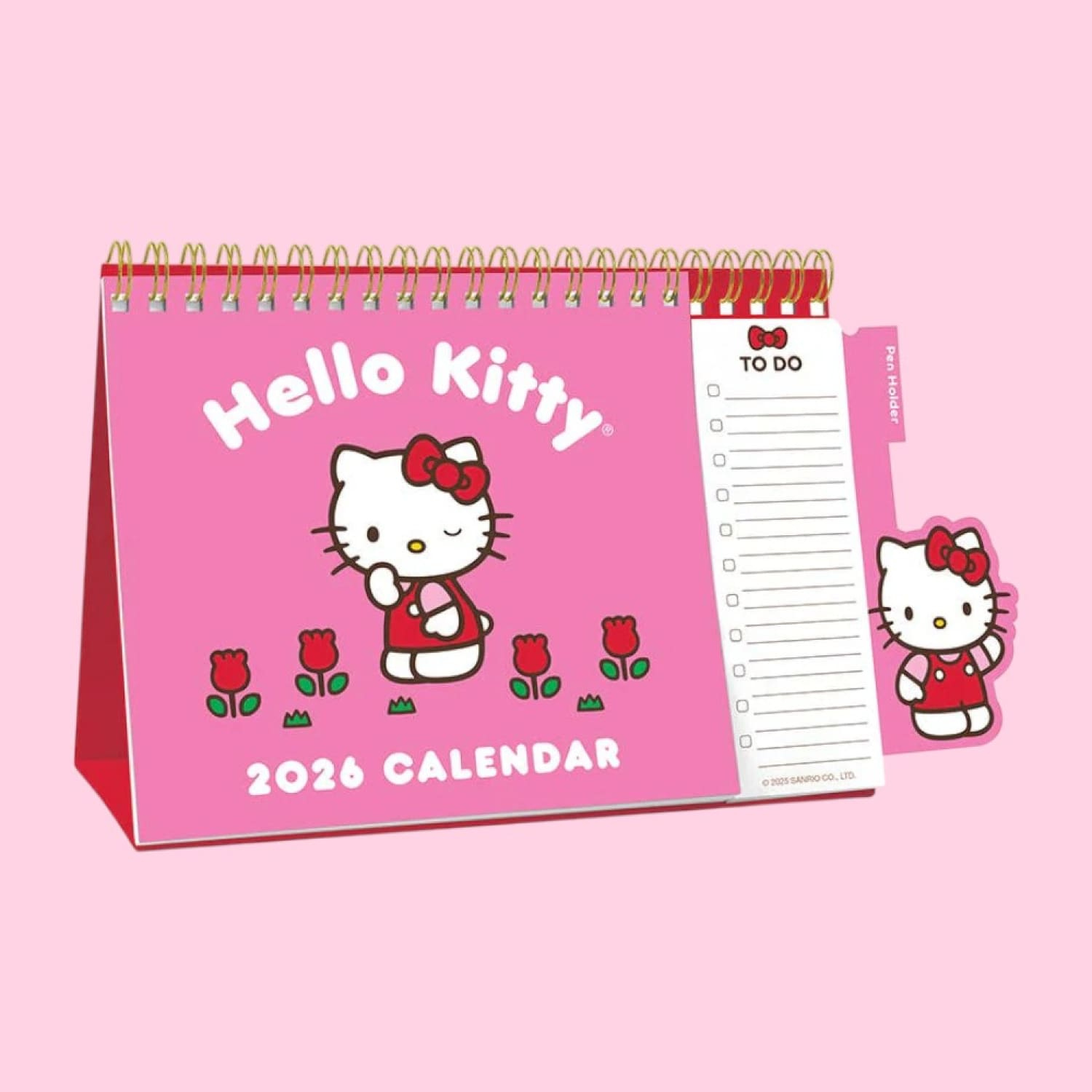 2026 Hello Kitty Playful Pink Standing Desk Calendar | Friends Nyc in Hello Kitty Desk Calendar 2026