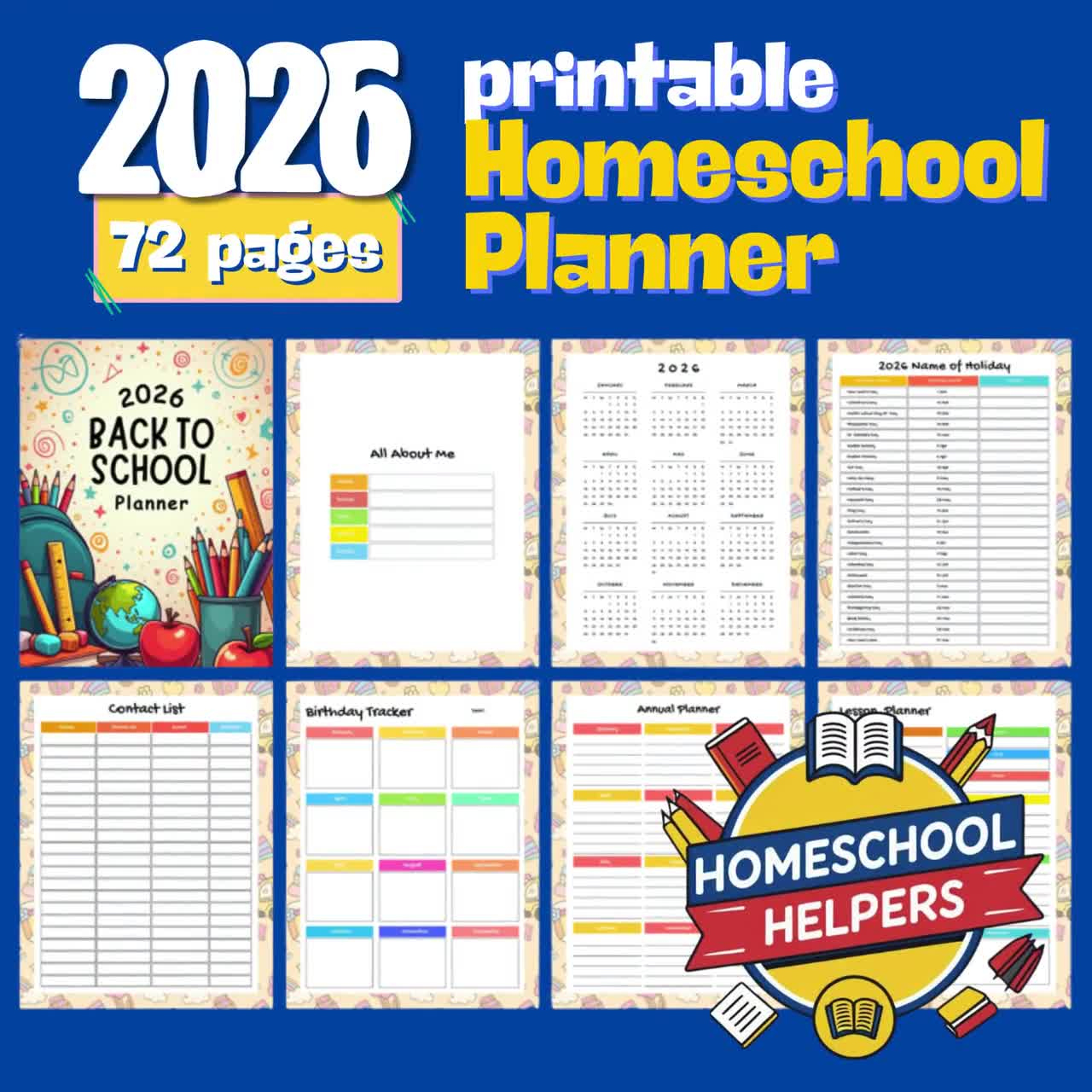 2026 Homeschool Planner: Daily &amp;amp; Weekly Schedules, Attendance Tracker,  Curriculum Log (Pdf) in All in 2026 Attendance