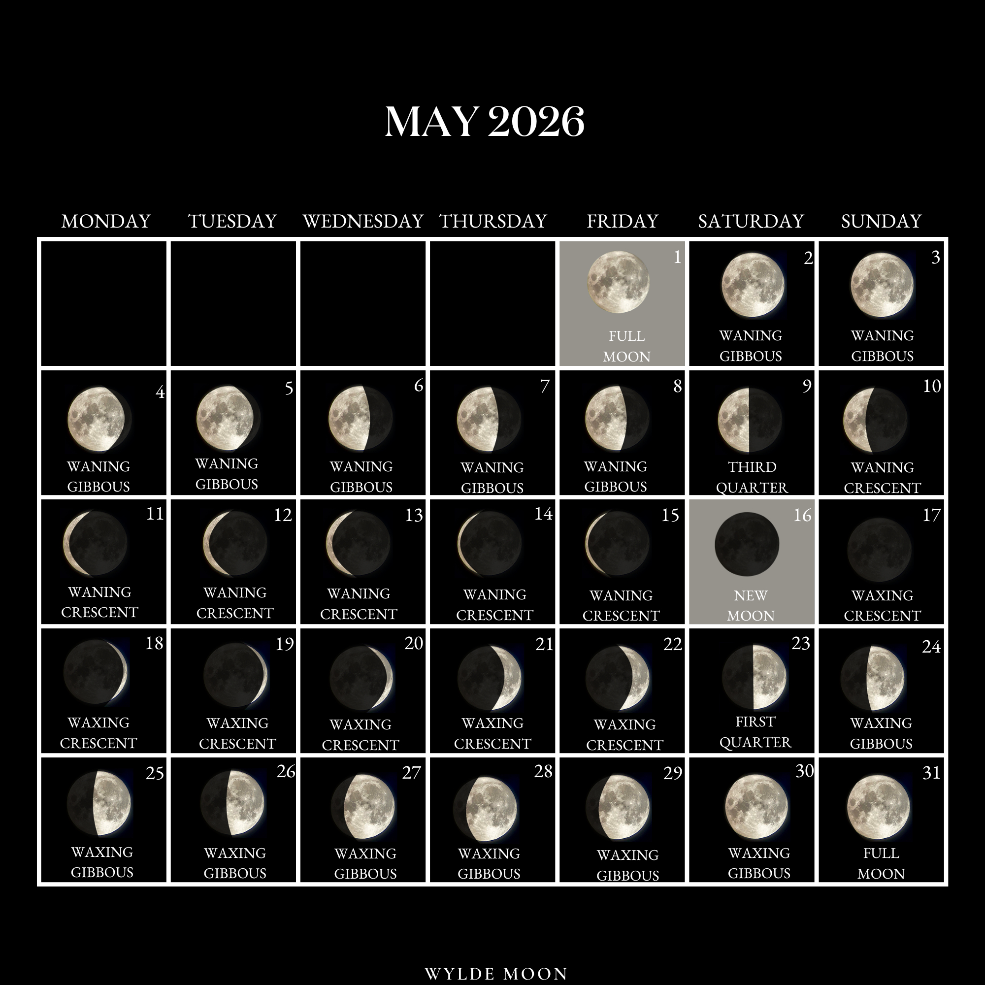 2026 Moon Calendar - Every Phase And Stage Of The Moon throughout Full Moon Calendar 2026