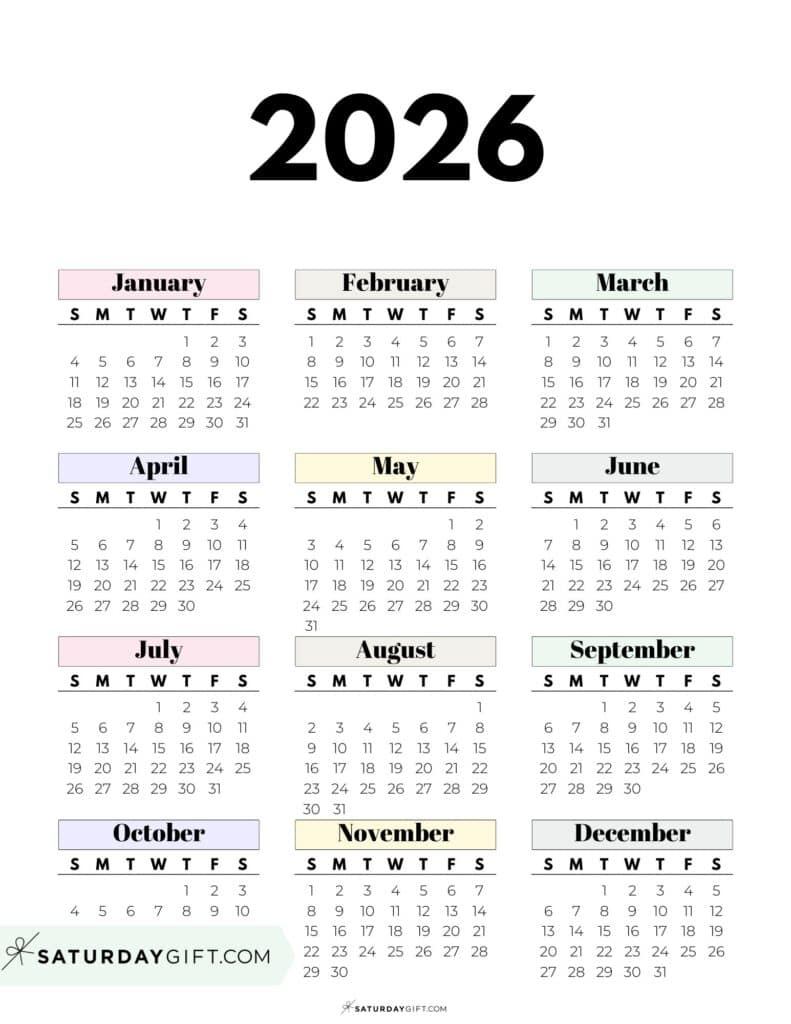 2026 Yearly Calendars - 35 Free Printables intended for How Many Years Until 2026?