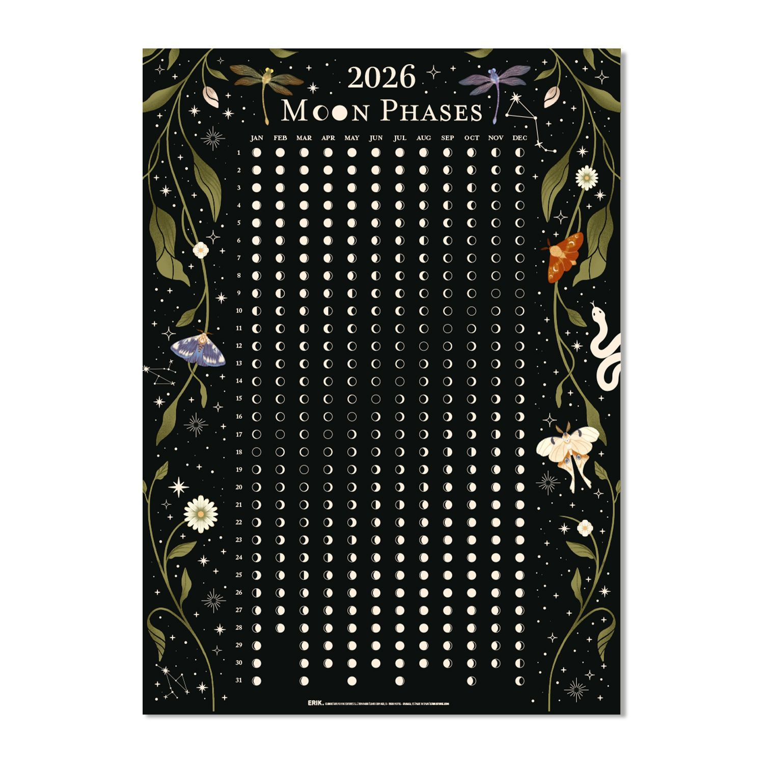 Astral: Mondphasenkalender 2026 - Merchoid Deutschland within Moon Phase Calendar 2026