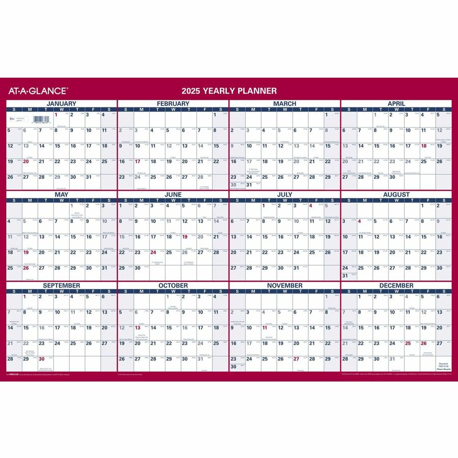 At-A-Glance Vertical Horizontal Reversible Wall Calendar - Large with Julian Date Calendar 2026 - 2027