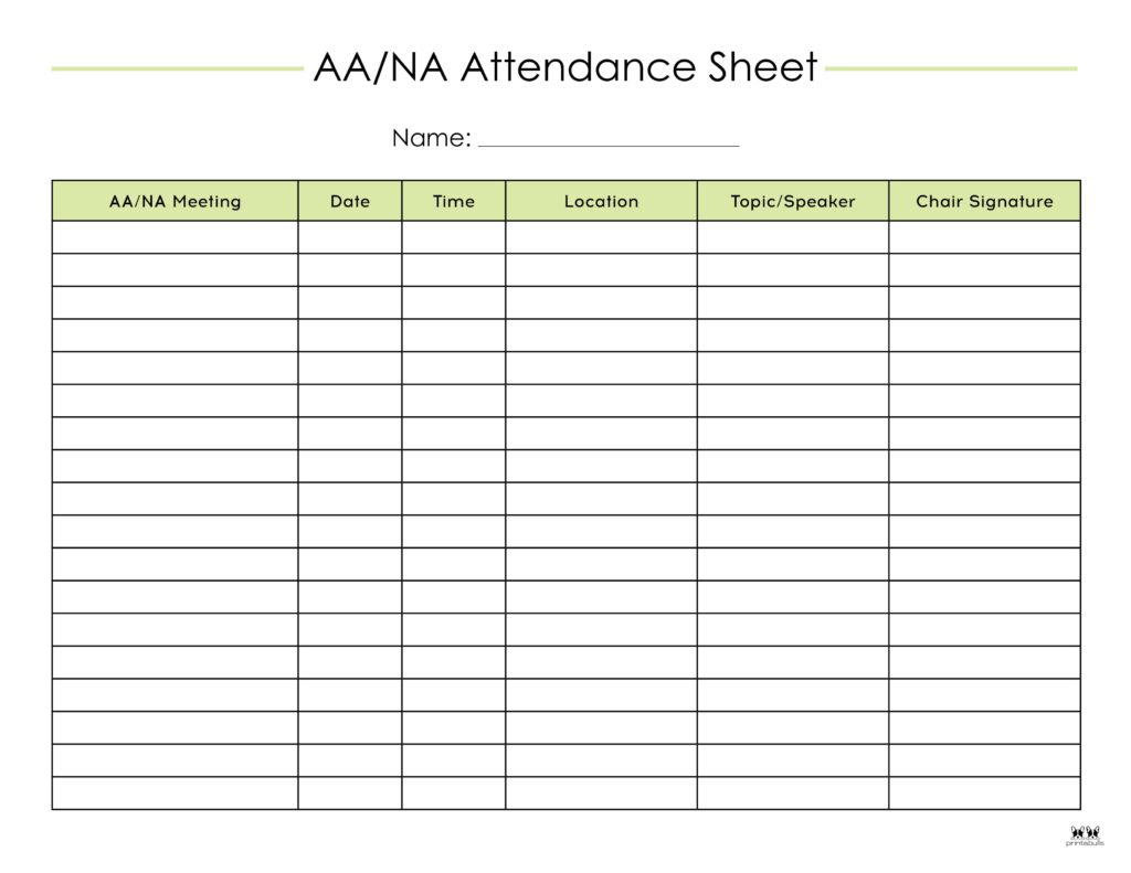 Attendance Sheets - 52 Free Printables | Printabulls with regard to Daily Attendance Register 2026