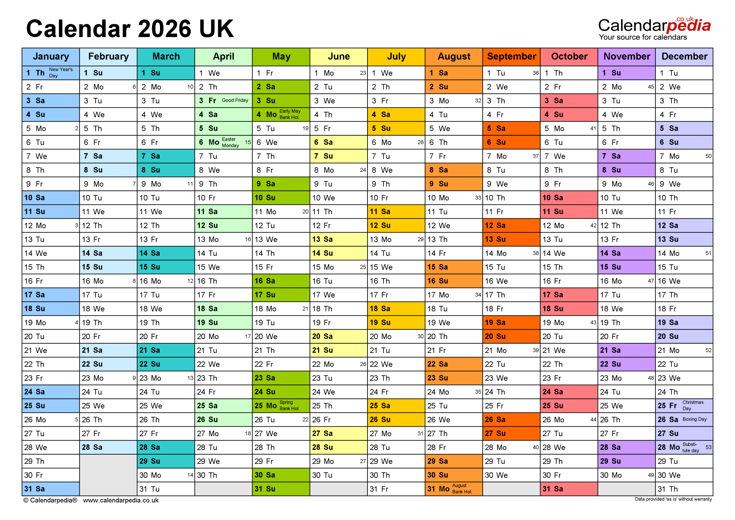 Calendar 2026 (Uk) - Free Printable Pdf Templates intended for What Calendars Work In 2026?