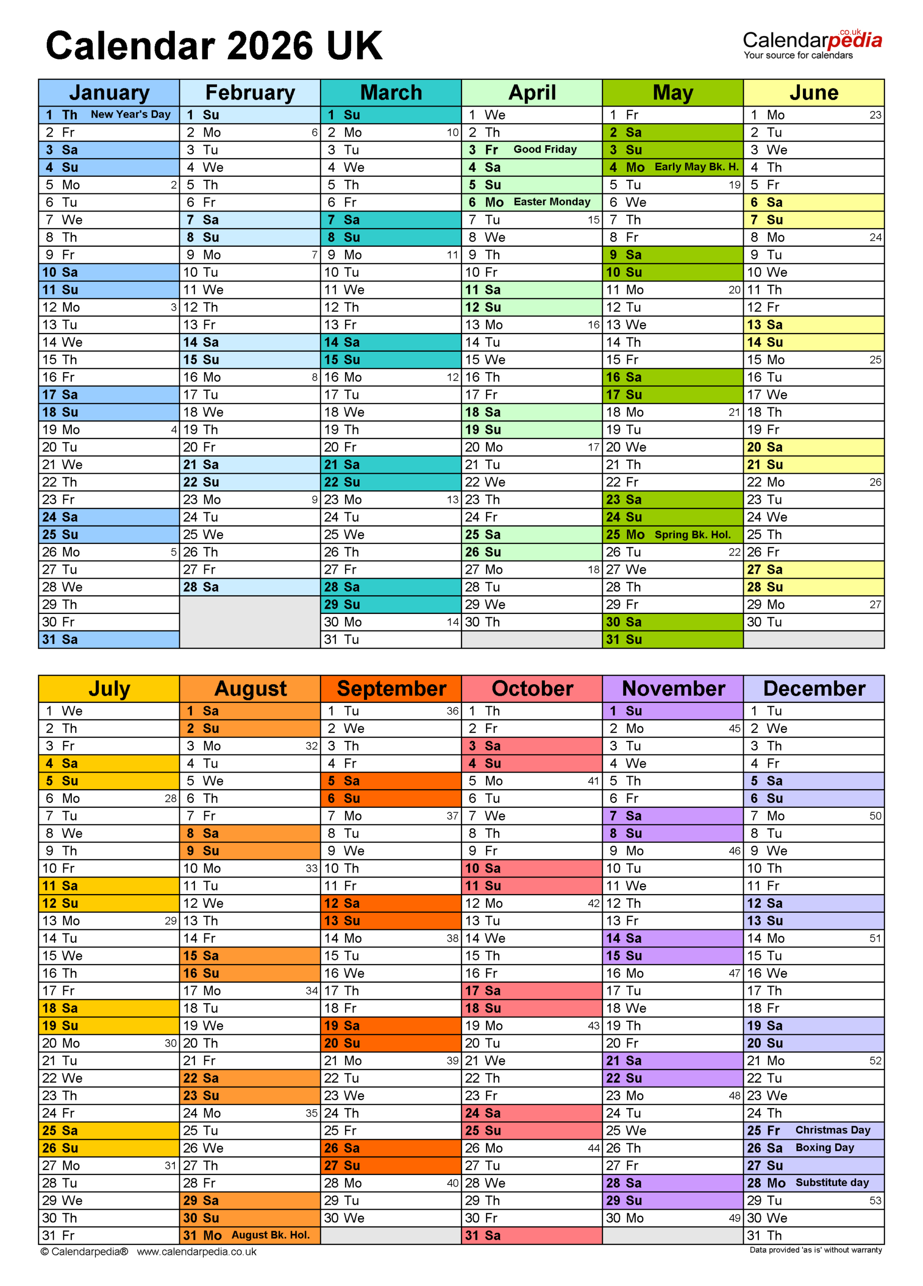 Calendar 2026 (Uk) - Free Printable Pdf Templates with regard to Yearly Event Calendar 2026