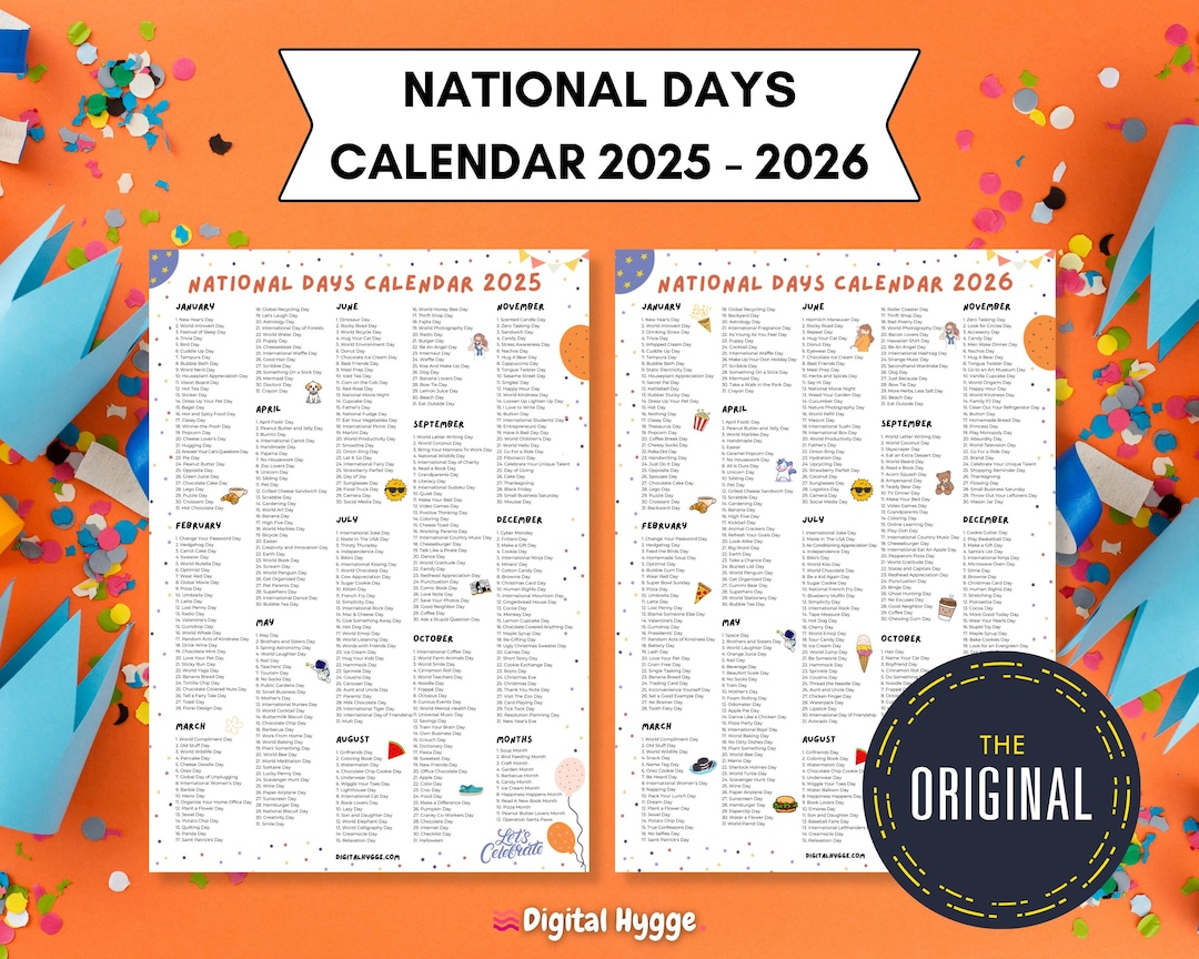 Calendar August 26 National Day National Days Calendar Printable with National Day Calendar Uk 2026