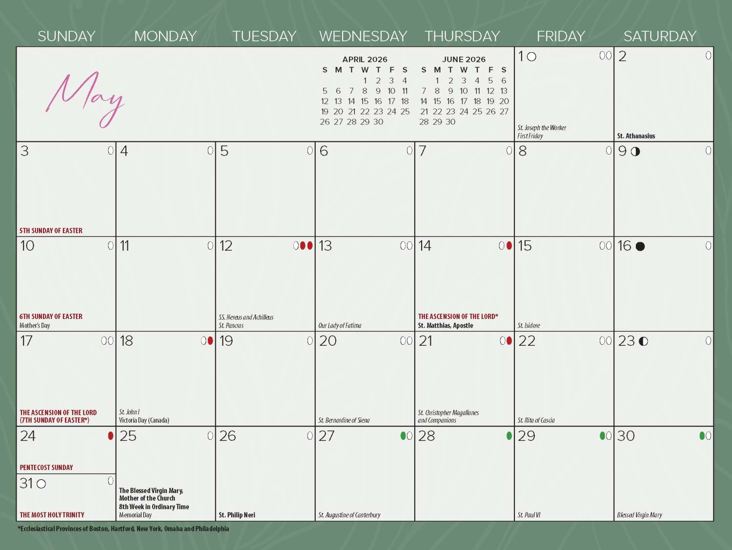 Catholic Calendars | Blue Mound Graphics intended for Catholic Calendar 2026 Printable
