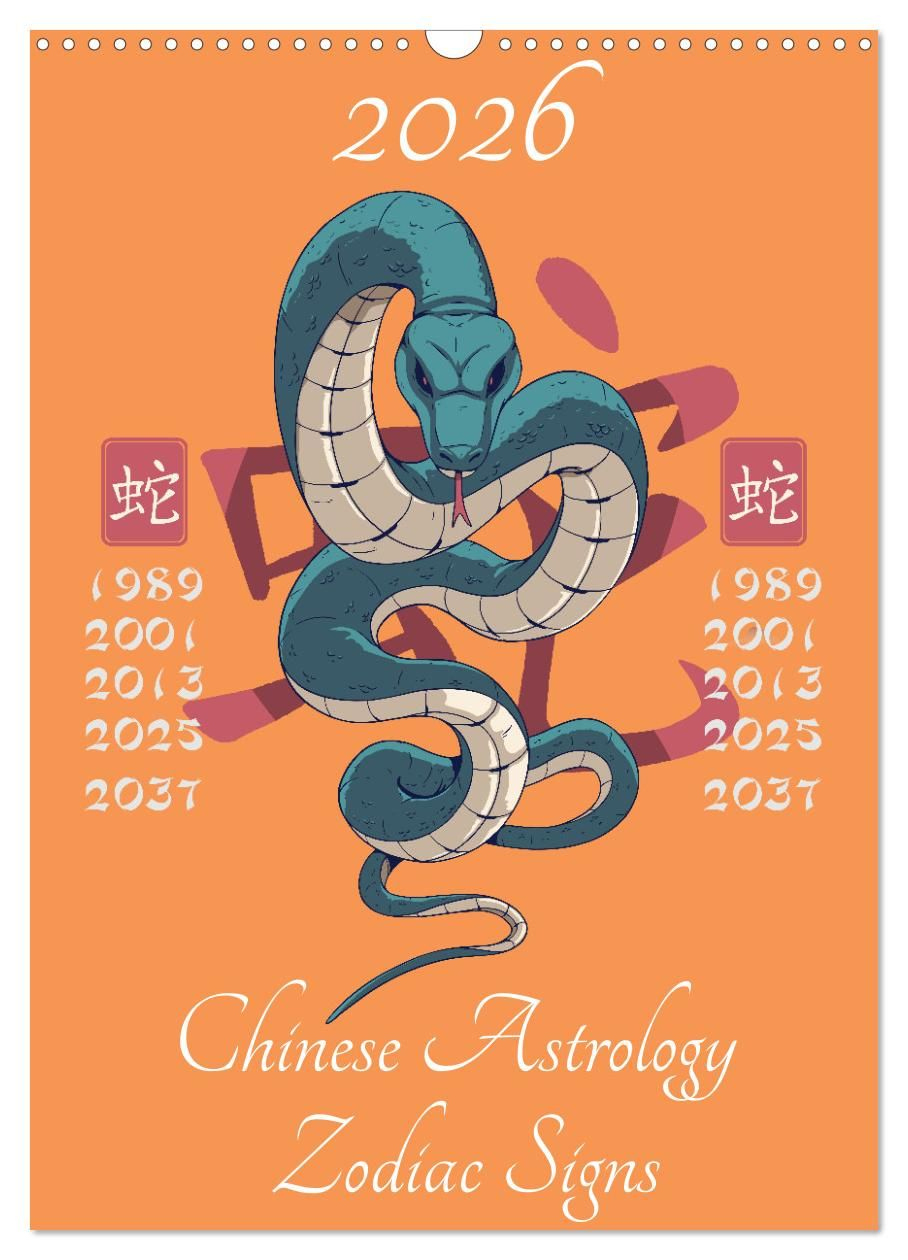 Chinese Astrology Zodiac Signs (Wall Calendar 2026 Din A3 Portrait pertaining to Chinese Wall Calendar 2026