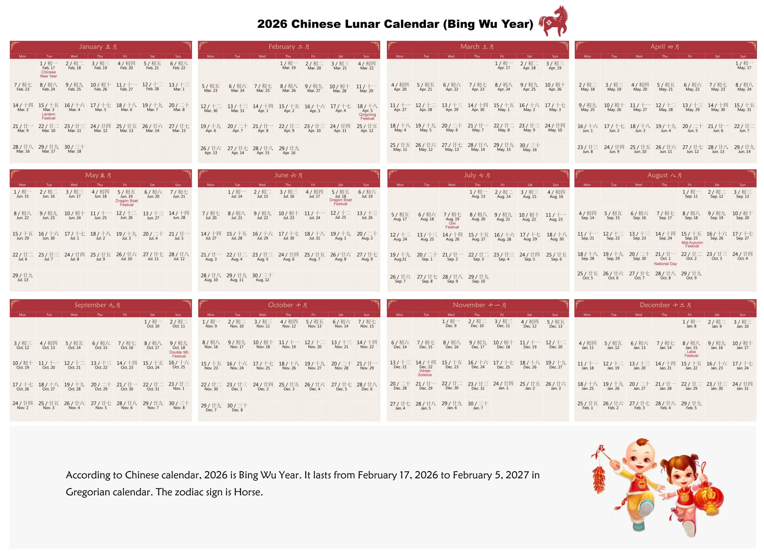 Chinese Calendar 2025&2026: Gregorian To Lunar Days Converter inside Printable Chinese Lunar Calendar 2026