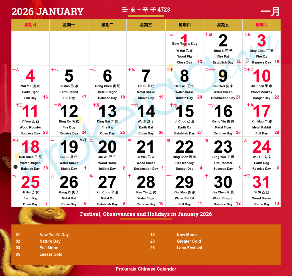 Chinese Calendar 2026 | Festivals | Holidays 2026 with Chinese Calendar 2026 Is Year Of