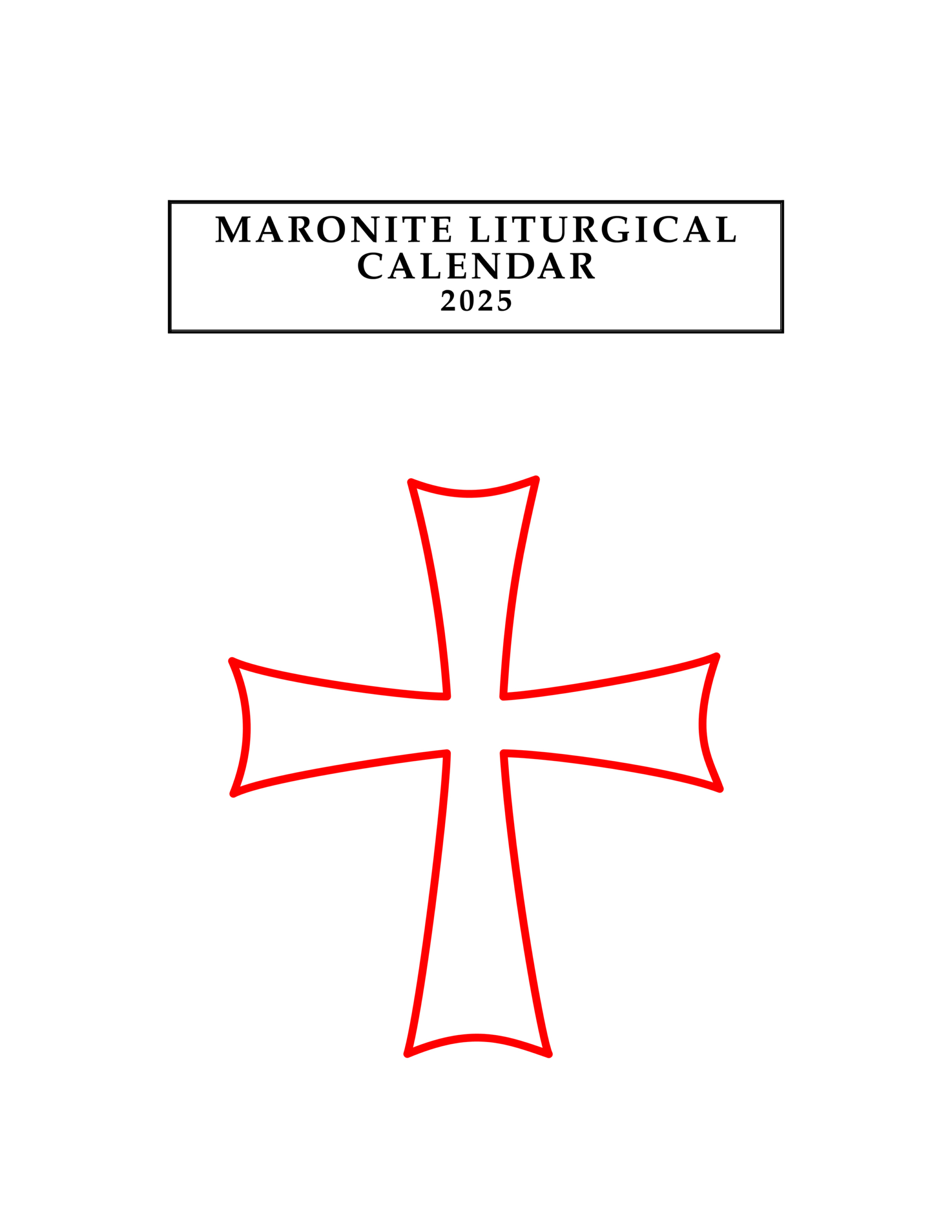 Cir 24-85 Eparchial Desk Calendar 2025 — Eparchy Of Saint Maron Of for Maronite Liturgical Calendar 2026