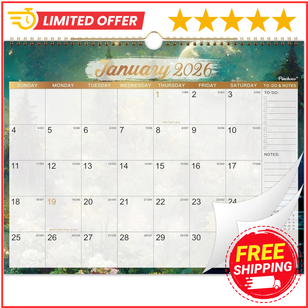 Cute Calendar 2026 Wall Calendar - 2026 Calendar, 12 Months Wall in 2026 Monthly Calendar With Julian Dates