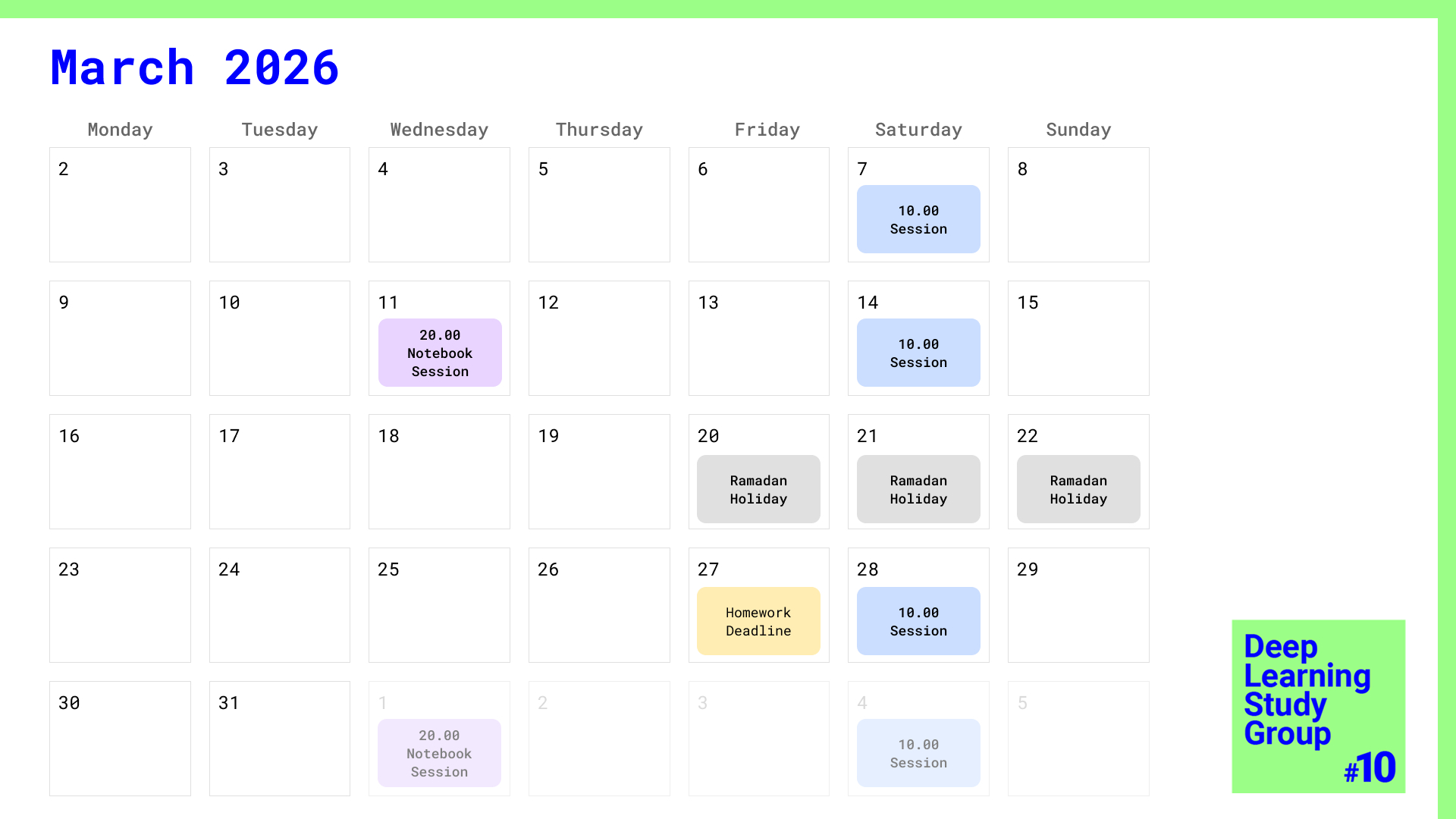 Deep Learning Study Group #10 — Inzva intended for Attendance Of March 2026