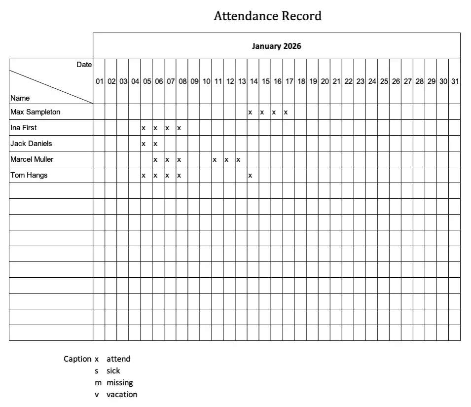 Excel Template Attendance Record | Tracks Attendance Easy | Excel throughout Employee Attendance Record 2026