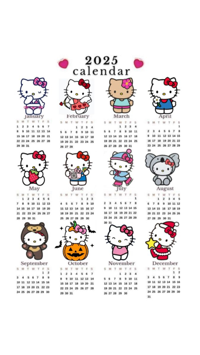 Hello Kitty Calendar 2025 Australian Addition | Cute Calendar with Hello Kitty December 2025 Calendar