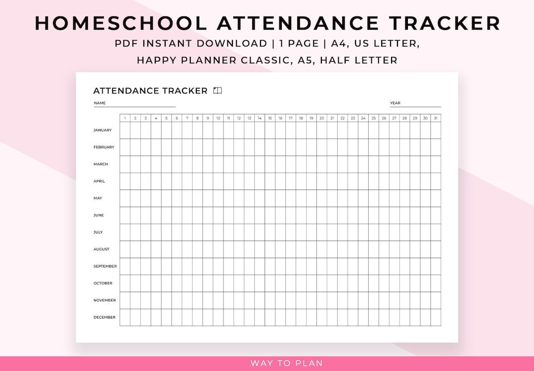 Homeschool Attendance Sheet Printable. Homeschool Attendance regarding Attendance Controller 2026 Printable