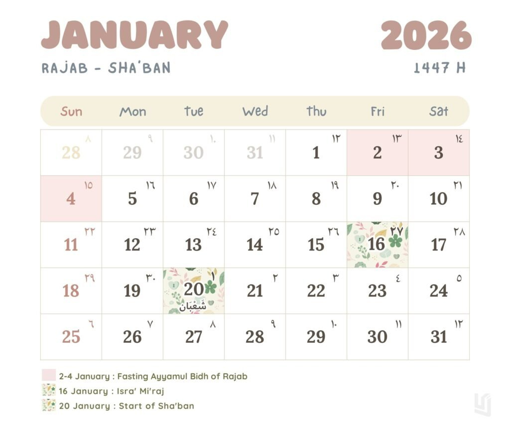 Islamic Calendar 2026 January - Hijri Calendar Pdf Free Download regarding Islamic Calendar 2026 January February