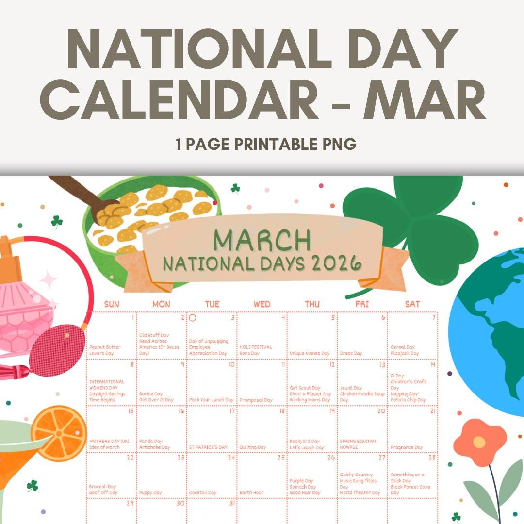 March National Days Calendar, National Day Holidays In March in National Day Calendar March 2026