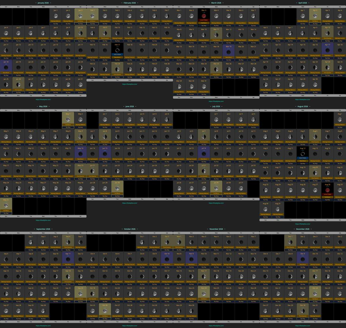 Moon Calendar 2026 | Theskylive inside Full Moon Calendar 2026 India