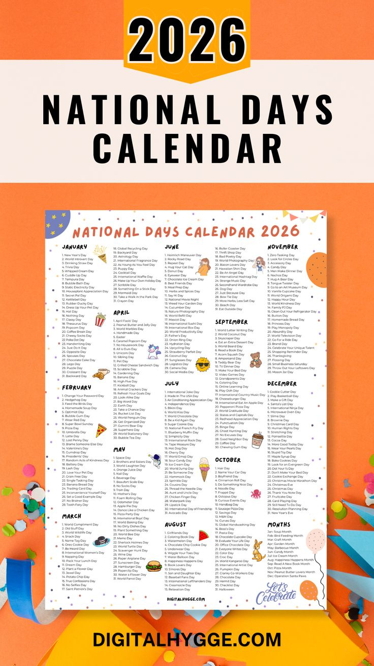 National Days Calendar 2026 Printable Pdf within January 14 2026 National Day
