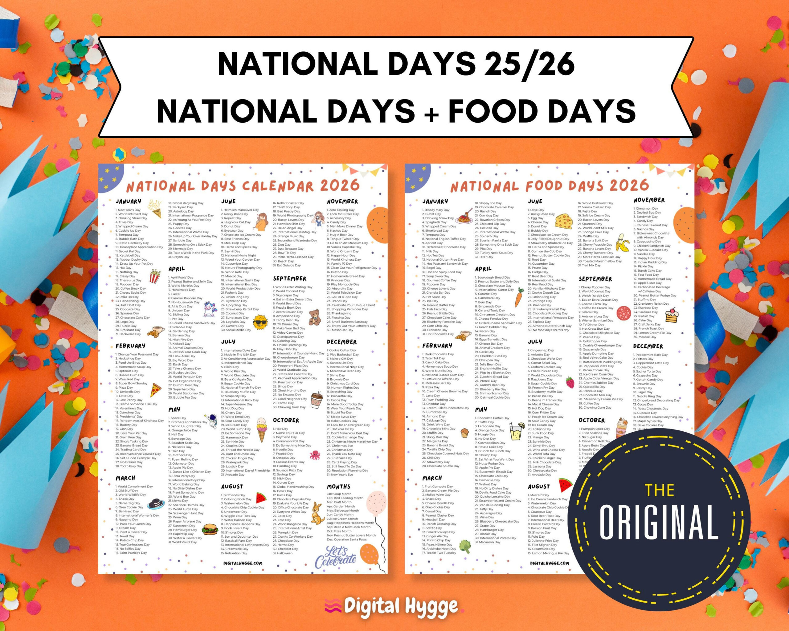 National Days + National Food Holidays 2025 & 2026 | Printable for National Food Day Calendar 2026