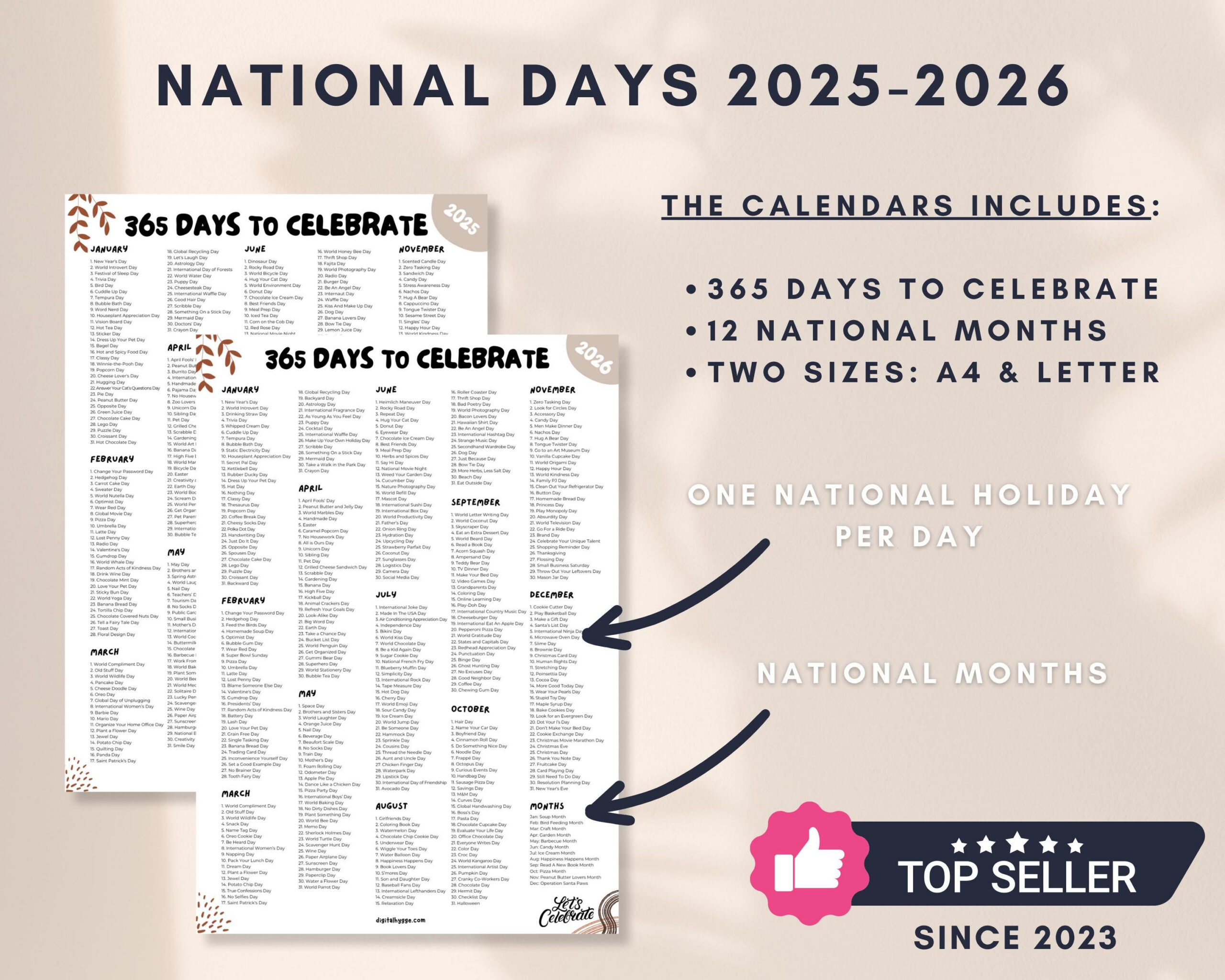 Nationalfeiertage-Kalender 2025-2026: Social Media Inhalt (Pdf inside National Day January 2026