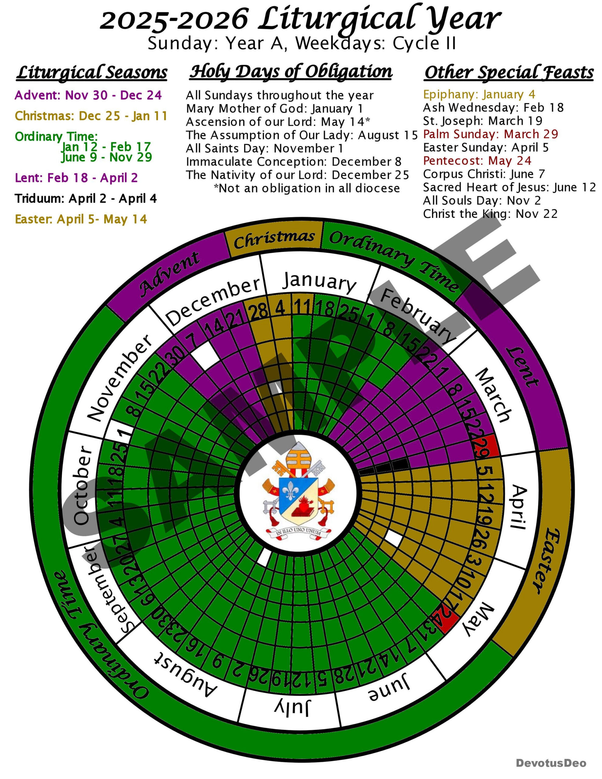 Printable 2026 Liturgical Calendar, Downloadable Catholic throughout Lutheran Liturgical Calendar For 2026