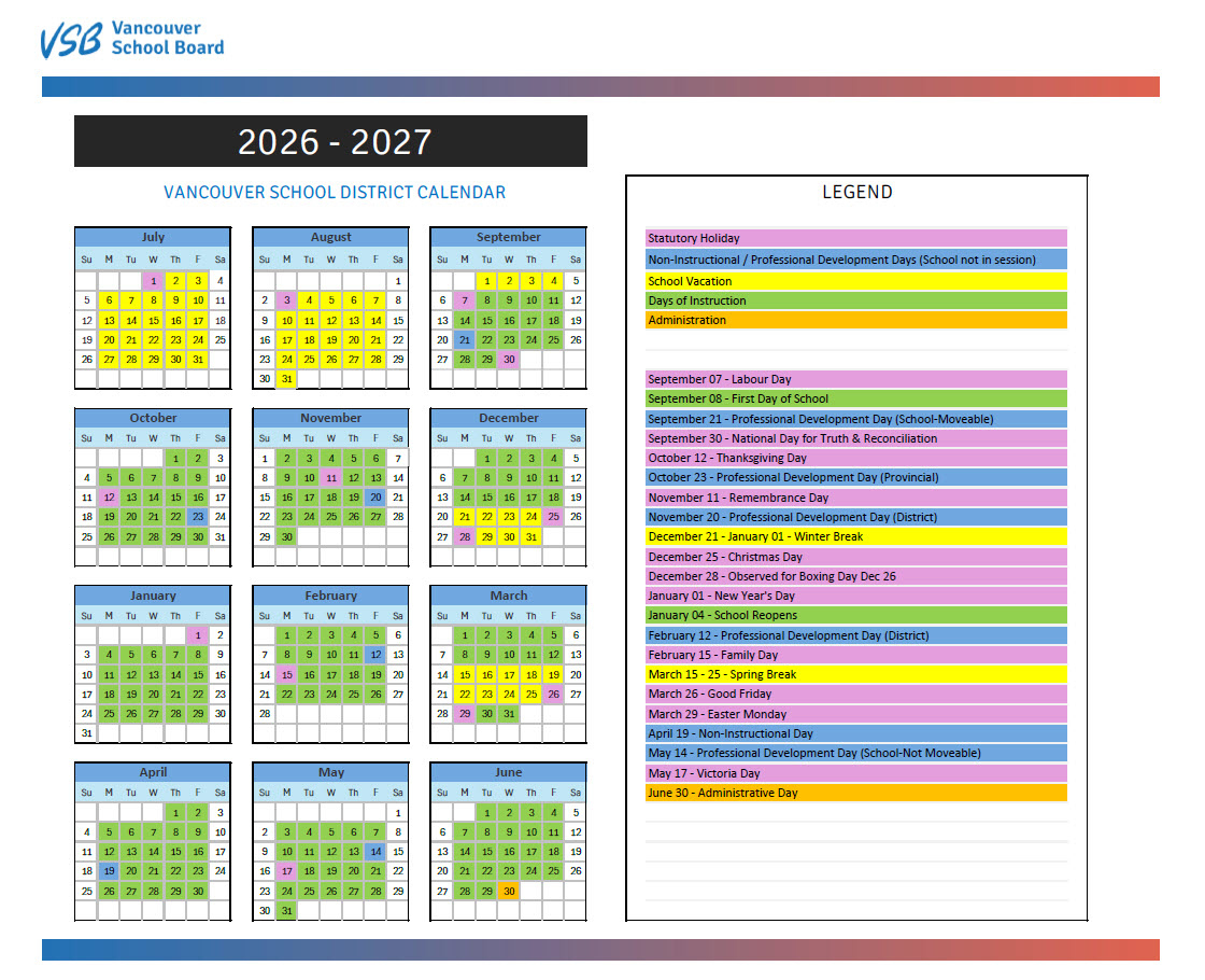 Proposed School Calendars 2026–2029 with Unit 5 2026 Calendar