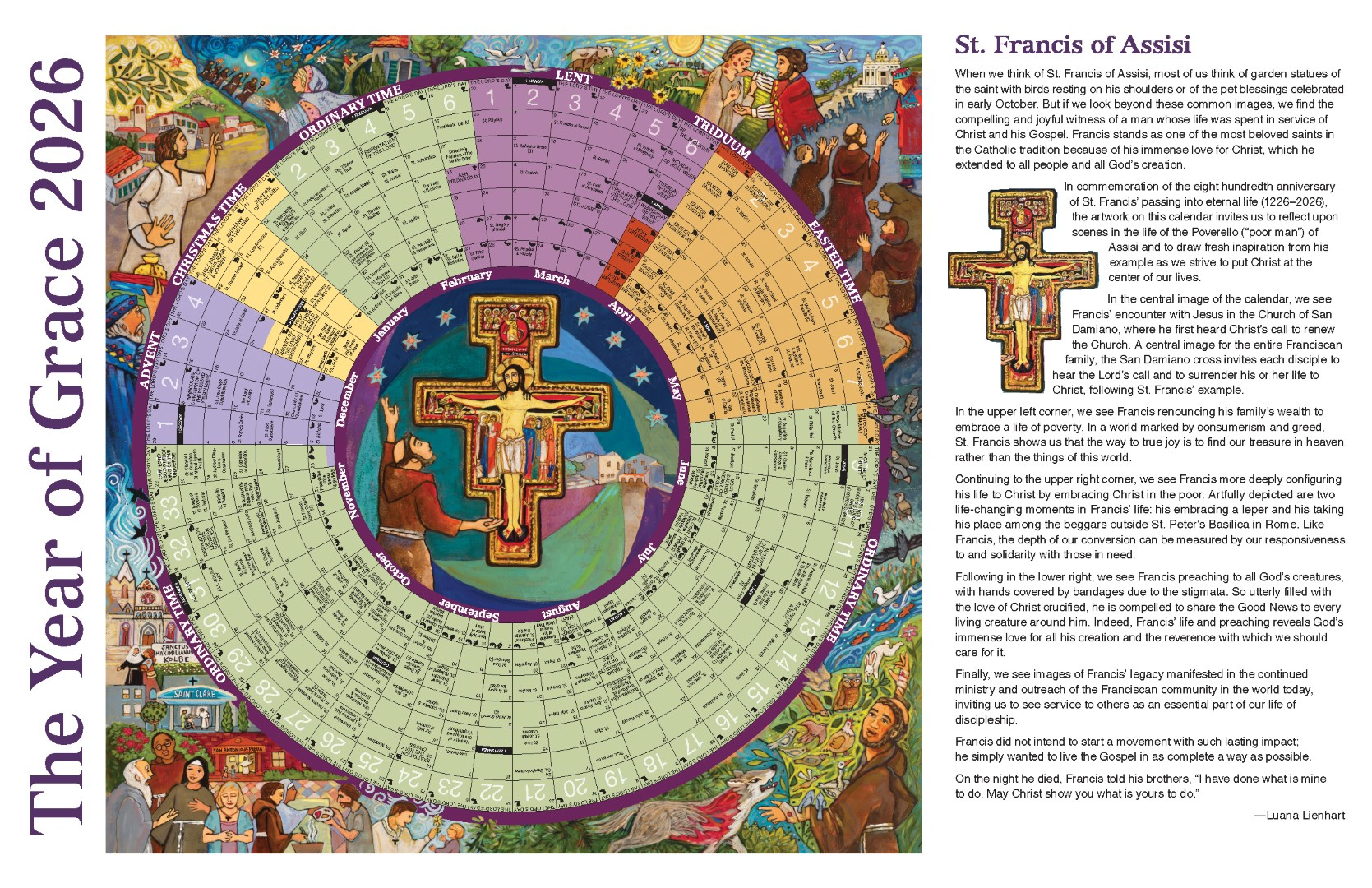 Small Laminated Liturgical Calendar For 2026: Catholic Guide with Catholic Liturgical Calendar 2026