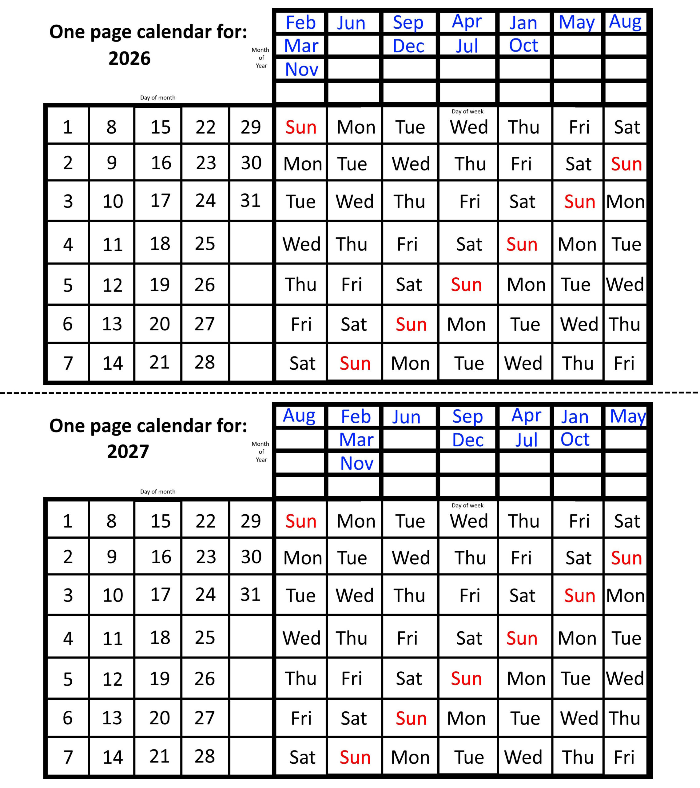 The Simple, One-Page Calendar That Lasts All Year - Big Think regarding What Calendar Year is the Same As 2026?