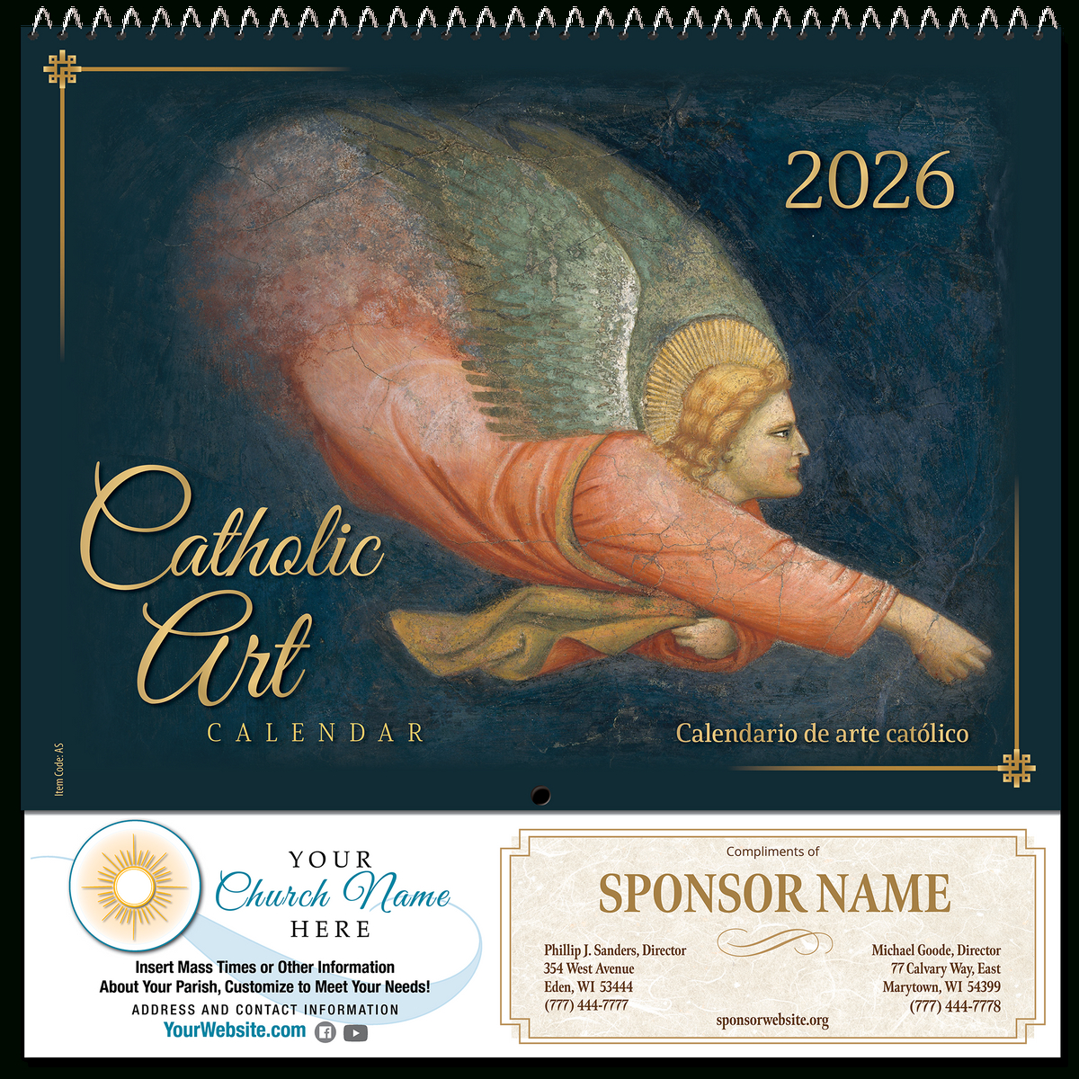 Traditional Catholic Art 2026 Calendar (English / Spanish) - As26 intended for Liturgical Calendar 2026 Cofe