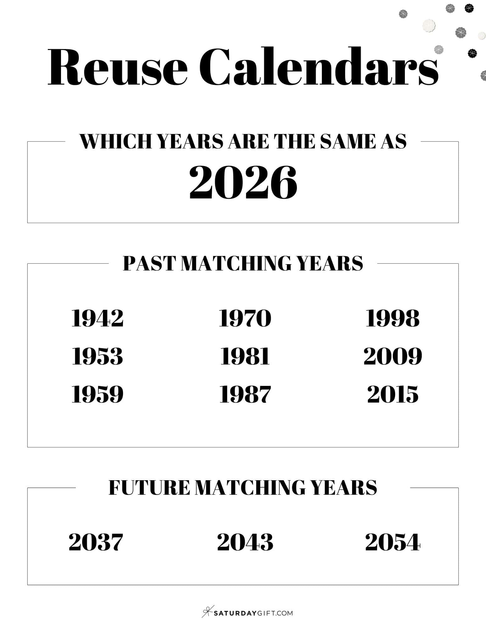 What Calendar Can I Reuse For 2026? What Year Is The Same As 2026? with What Calendar Year Is The Same As 2026?